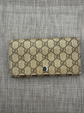 Vintage Gucci Beige/Brown GG Supreme Continental Wallet